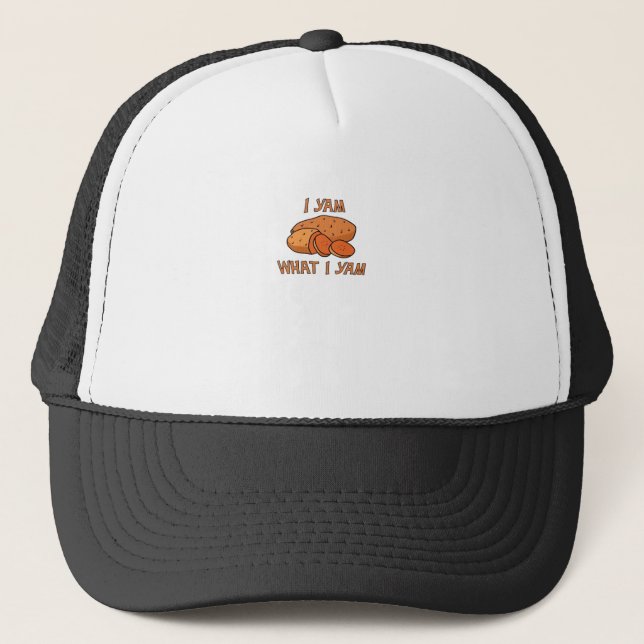 I Yam What I Yam Classic Funny Basic Trucker Hat (Front)