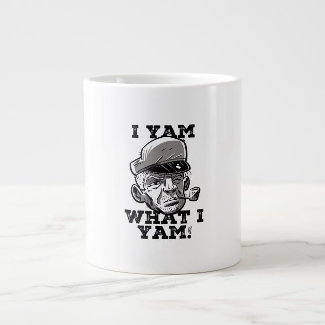 I Yam What I Yam Classic Meme Design Large Coffee Mug (Front)