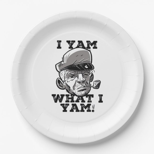 I Yam What I Yam Classic Meme Design Paper Plate (Front)