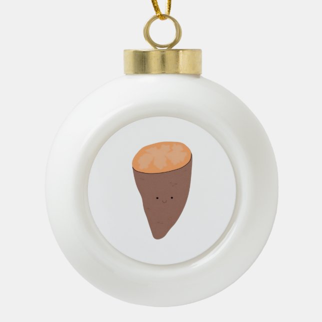 I Yam What I Yam Classic Trendy Quote Ceramic Ball Christmas Ornament (Front)