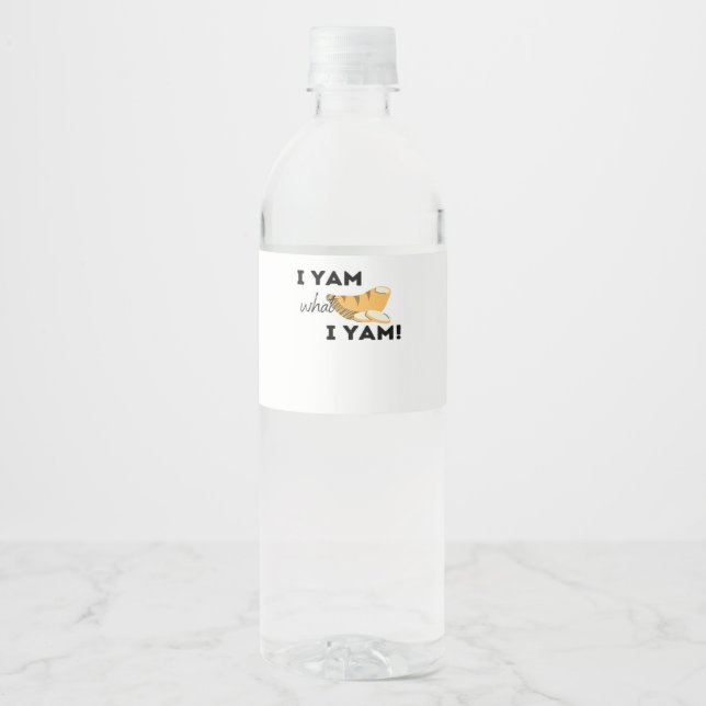 I Yam What I Yam! Classic Water Bottle Label (Front)