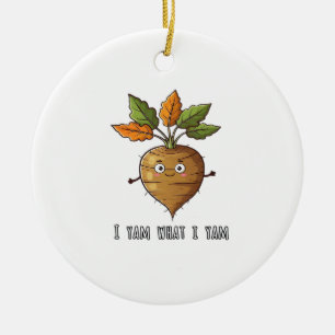 I Yam What I Yam Cute And Cosy Autumn Design Class Ceramic Tree Decoration