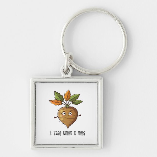 I Yam What I Yam Cute And Cosy Autumn Design Class Key Ring (Front)