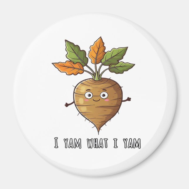 I Yam What I Yam Cute And Cosy Autumn Design Class Magnet (Front)