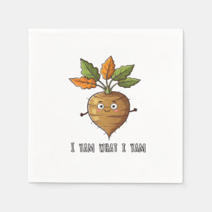 I Yam What I Yam Cute And Cosy Autumn Design Class Napkin