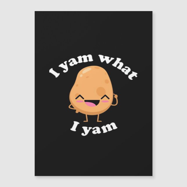 I Yam What I Yam, Cute Vegetarian Thanksgiving Pot (Front)