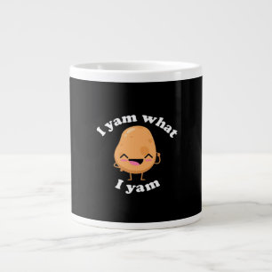 I Yam What I Yam, Cute Vegetarian Thanksgiving Pot Large Coffee Mug