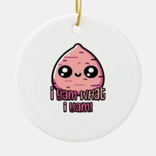 I Yam What I Yam! Cute Yam Pun Classic Ceramic Tree Decoration