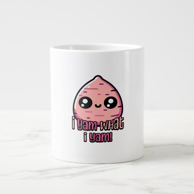 I Yam What I Yam! Cute Yam Pun Classic Large Coffee Mug (Front)