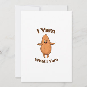 I Yam What I Yam Dancing Sweet Potato Festive Holiday Card