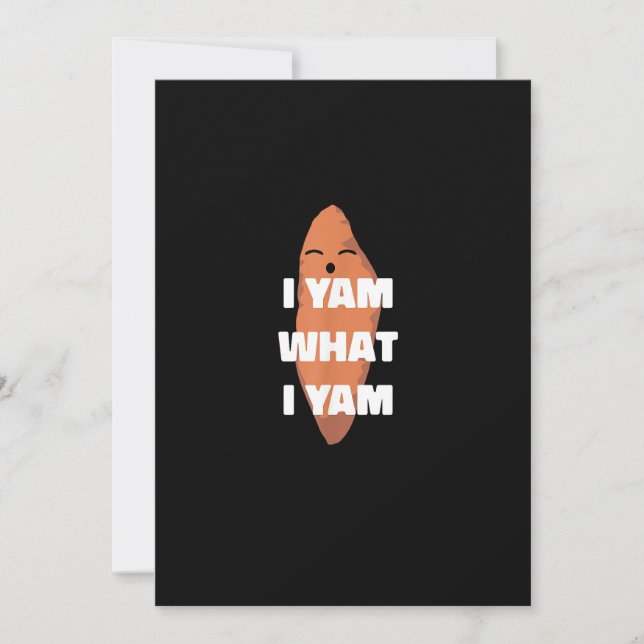 I Yam What I Yam - Dancing Sweet Potato Than Holiday Card (Front)