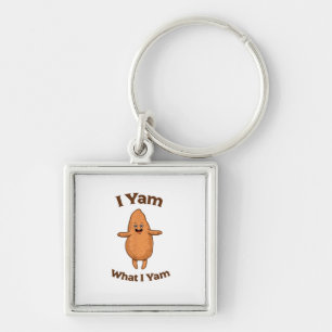 I Yam What I Yam Dancing Sweet Potato Thanksgiving Key Ring