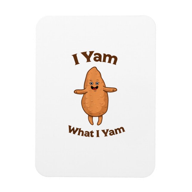 I Yam What I Yam Dancing Sweet Potato Thanksgiving Magnet (Vertical)