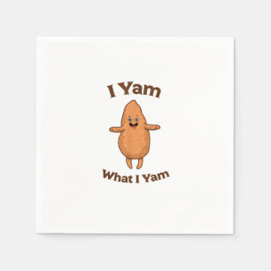 I Yam What I Yam Dancing Sweet Potato Thanksgiving Napkin