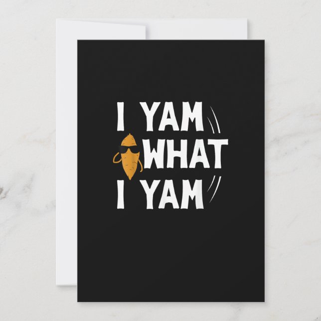 I Yam What I Yam Design - Sweet Potato Lover Desig Holiday Card (Front)