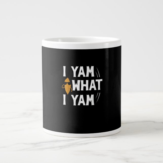 I Yam What I Yam Design - Sweet Potato Lover Desig Large Coffee Mug (Front)