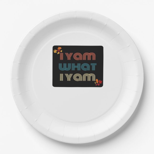 I Yam What I Yam Funny Fall Design Classic Meme Qu Paper Plate (Front)