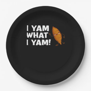 I Yam What I Yam Funny Food Lover Classic Paper Plate