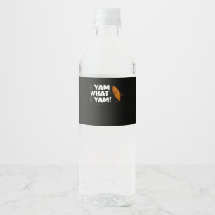 I Yam What I Yam Funny Food Lover Classic Water Bottle Label