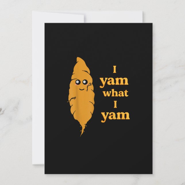 I Yam What I Yam Funny  Holiday Card (Front)