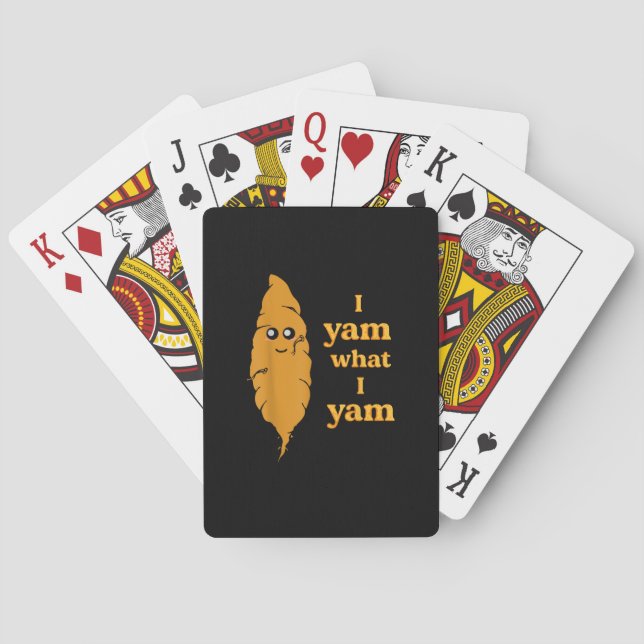 I Yam What I Yam Funny  Playing Cards (Back)