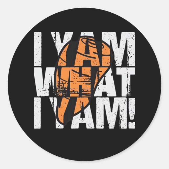 I Yam What I Yam Funny Quote Classic Round Sticker (Front)