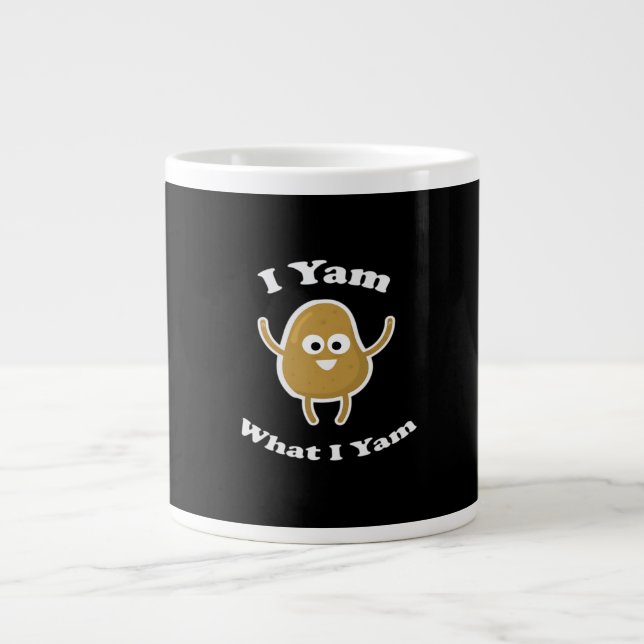 I Yam What I Yam Funny Sweet Potato Thanksgiving D Large Coffee Mug (Front)