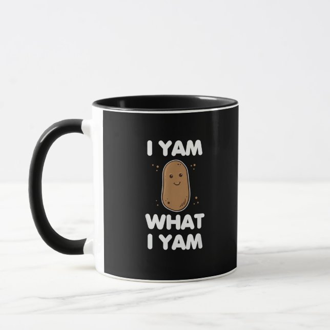 I Yam What I Yam Funny Thanksgiving Mug (Left)