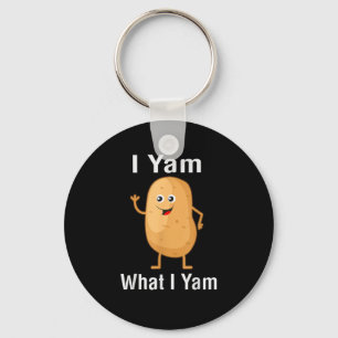 I Yam What I Yam Funny Thanksgiving Potato Pun Shi Key Ring
