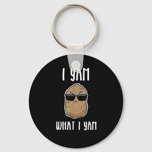 I Yam What I Yam Funny Yam Sweetpotato Key Ring (Front)