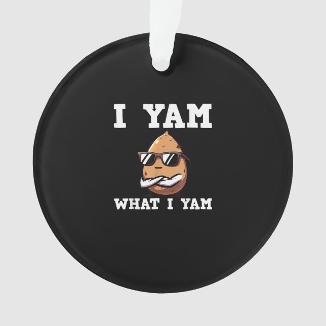 I Yam What I Yam Humourous V-Neck Ornament (Front)