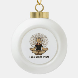 I Yam What I Yam Meme Quote Ceramic Ball Christmas Ornament