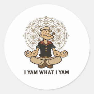 I Yam What I Yam Meme Quote Classic Round Sticker