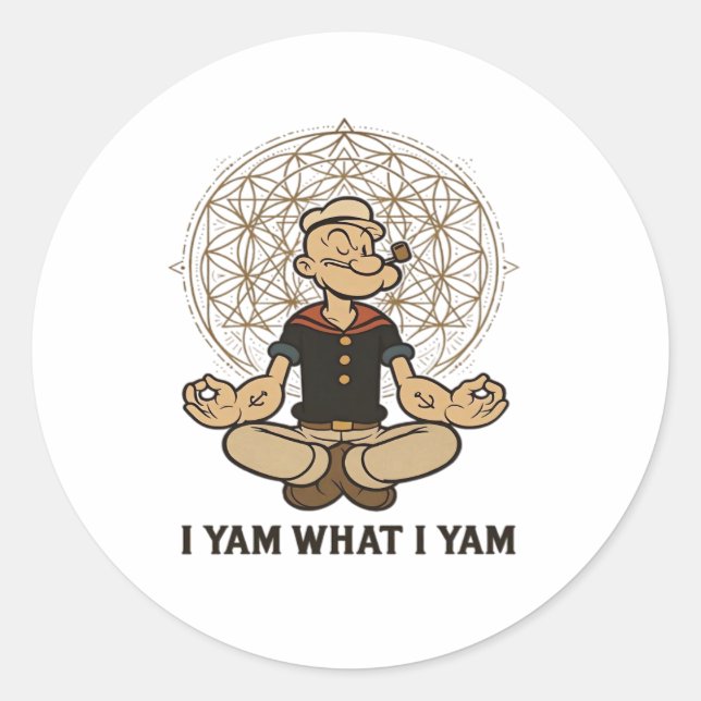I Yam What I Yam Meme Quote Classic Round Sticker (Front)