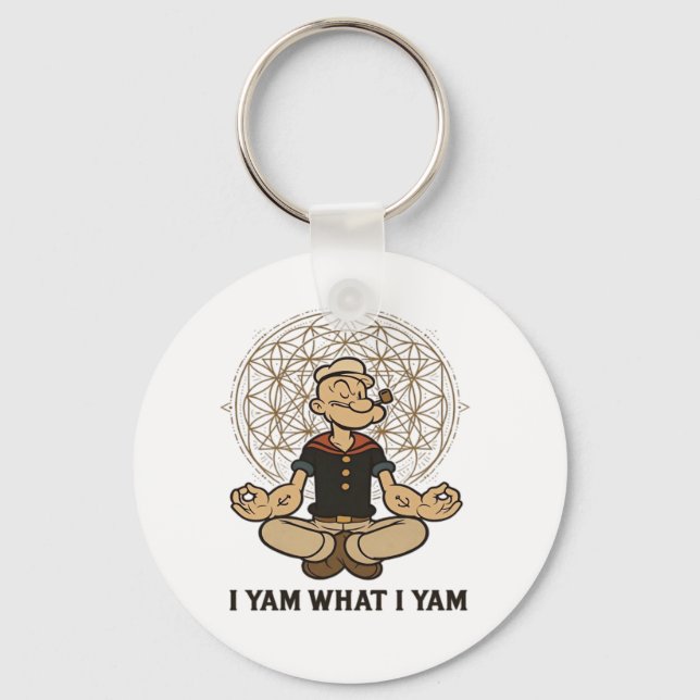 I Yam What I Yam Meme Quote Key Ring (Front)