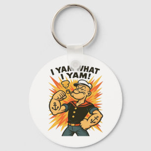 I Yam What I Yam Popeye Cartoon Quote Classic Key Ring