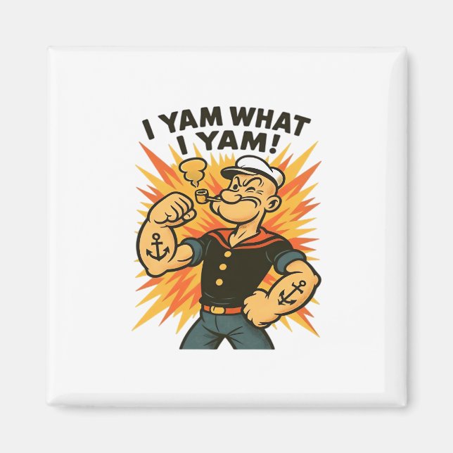 I Yam What I Yam Popeye Cartoon Quote Classic Magnet (Front)