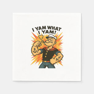 I Yam What I Yam Popeye Cartoon Quote Classic Napkin