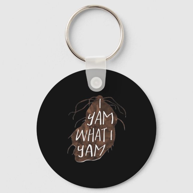 I Yam What I Yam - Pun Design Key Ring (Front)