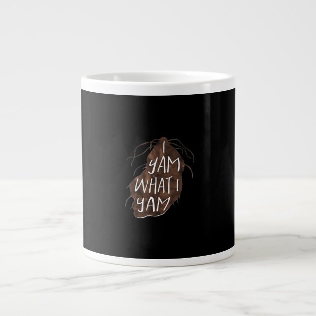 I Yam What I Yam - Pun Design Large Coffee Mug (Front)