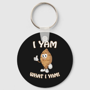 I Yam What I Yam Shirt Funny Thanksgiving Food Pun Key Ring