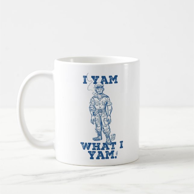 I Yam What I Yam. Sketch Design Coffee Mug (Left)