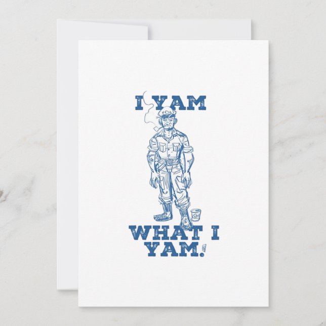 I Yam What I Yam. Sketch Design Holiday Card (Front)