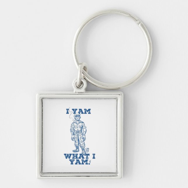I Yam What I Yam. Sketch Design Key Ring (Front)