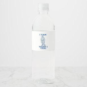 I Yam What I Yam. Sketch Design Water Bottle Label