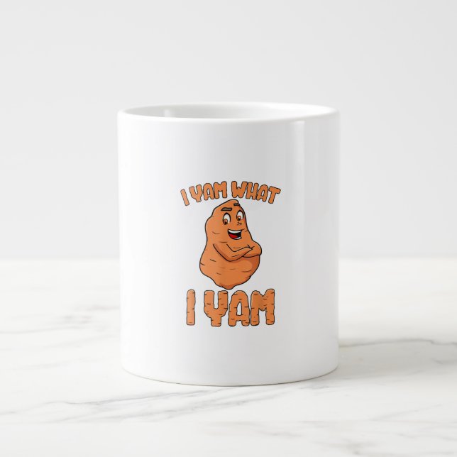 I Yam What I Yam Sweet Potato Funny Thanksgiving Large Coffee Mug (Front)