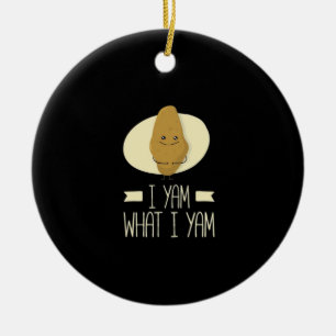 I Yam What I Yam - Sweet Potato Thanksgiving Ceramic Tree Decoration