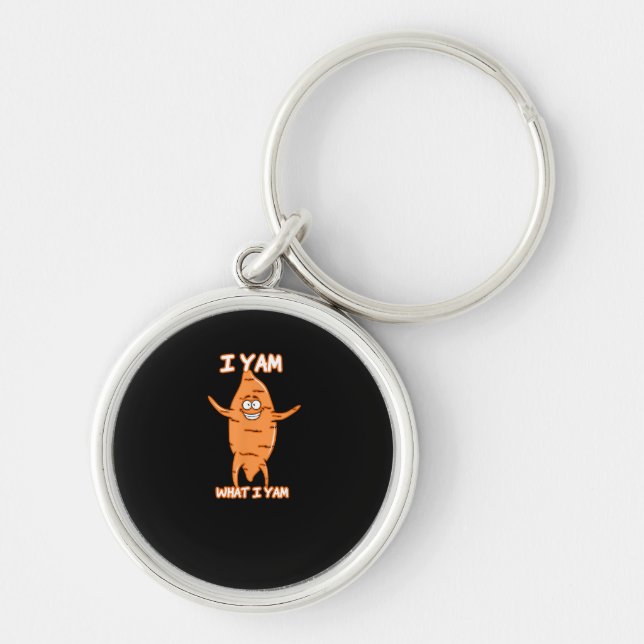 I Yam What I Yam Sweet Potato Thanksgiving Key Ring (Front)