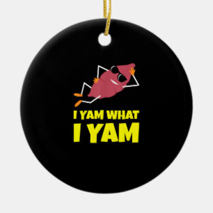 I Yam What I Yam Sweet Potato Thanksgiving Sloth D Ceramic Tree Decoration