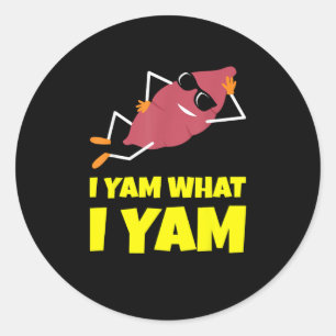 I Yam What I Yam Sweet Potato Thanksgiving Sloth D Classic Round Sticker